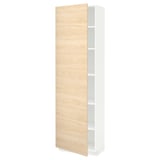 METOD Mueble alto despensero, blanco/Askersund efecto fresno claro, 60x37x200 cm
