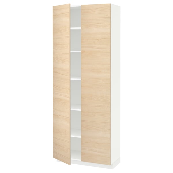 METOD Mueble alto despensero, blanco/Askersund efecto fresno claro,  80x37x200 cm - IKEA Chile