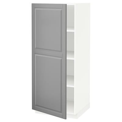 METOD Mueble alto despensero, blanco/Bodbyn gris, 60x60x140 cm