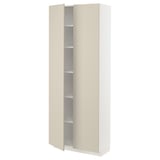 METOD Mueble alto despensero, blanco/Havstorp beige, 80x37x200 cm