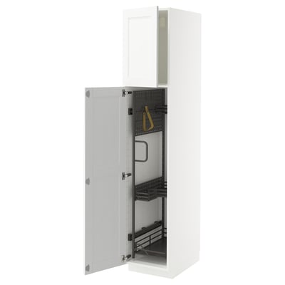 METOD Mueble alto organizador limpieza, blanco Enköping/blanco efecto madera, 40x60x200 cm