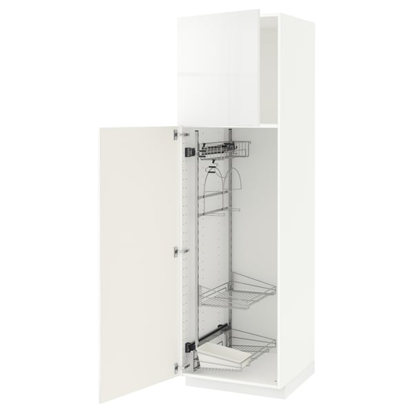 METOD Mueble alto organizador limpieza, blanco/Ringhult blanco, 60x60x200 cm
