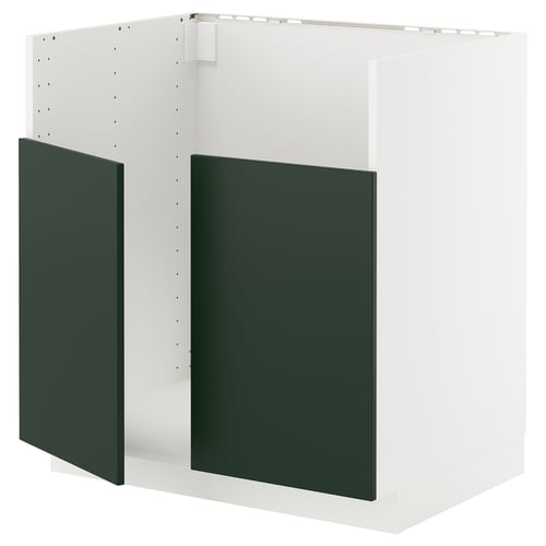 METOD Mueble base bajo lavamanos TALLSJÖN, blanco/Havstorp verde oscuro, 80x60 cm
