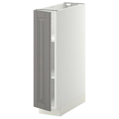 METOD Mueble base con repisas, blanco/Bodbyn gris, 20x60 cm