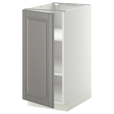 METOD Mueble base con repisas, blanco/Bodbyn gris, 40x60 cm