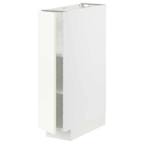 METOD Mueble base con repisas, blanco/Vallstena blanco, 20x60 cm