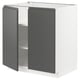 METOD Mueble base con repisas, blanco/Voxtorp Gris oscuro, 80x60 cm