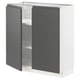 METOD Mueble base con repisas, blanco/Voxtorp Gris oscuro, 80x37 cm