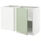 METOD Mueble base esquinero con repisa, blanco/Stensund menta, 128x68 cm