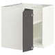 METOD Mueble base esquinero con repisa, blanco/Voxtorp Gris oscuro, 88x88 cm