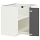 METOD Mueble base esquinero con repisa, blanco/Voxtorp Gris oscuro, 88x88 cm