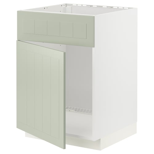 METOD Mueble base para lavaplatos, blanco/Stensund menta, 60x60 cm