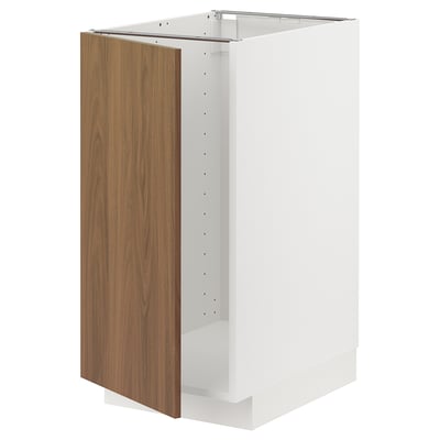 METOD Mueble base para lavaplatos, blanco/Tistorp efecto nogal café, 40x60 cm