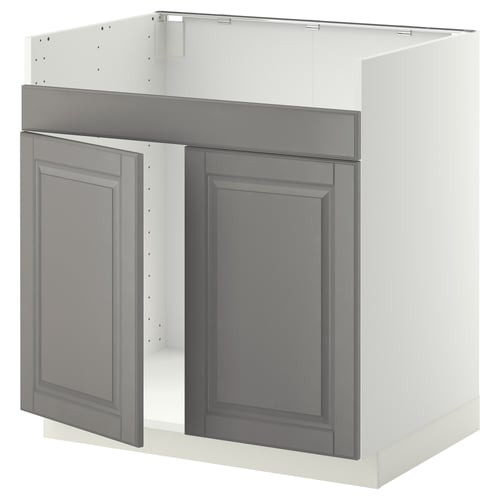 METOD Mueble base para lavaplatos HAVSEN, blanco/Bodbyn gris, 80x60 cm