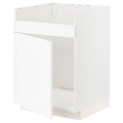 METOD Mueble base para lavaplatos HAVSEN, blanco Enköping/blanco efecto madera, 60x60 cm