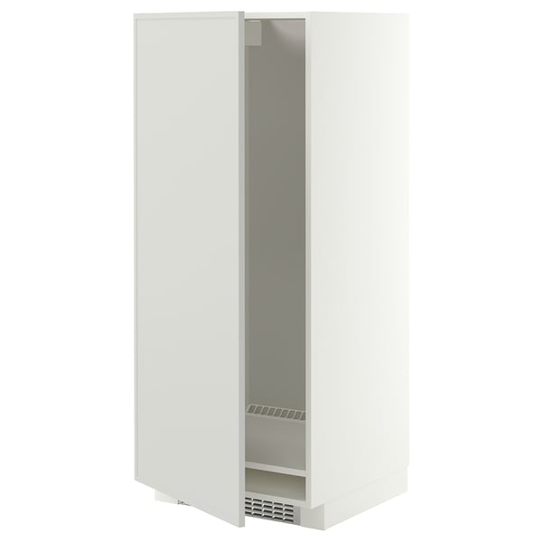 METOD Mueble despensero para refrigerador, blanco/Aspudden gris claro, 60x60x140 cm