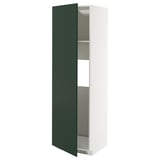 METOD Mueble despensero para refrigerador, blanco/Havstorp verde oscuro, 60x60x200 cm