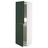 METOD Mueble despensero para refrigerador, blanco/Havstorp verde oscuro, 60x60x200 cm