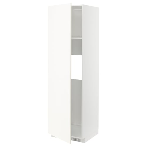 METOD Mueble despensero para refrigerador, blanco/Vallstena blanco, 60x60x200 cm