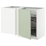 METOD Mueble esquinero repisas extraíbles, blanco/Stensund menta, 128x68 cm