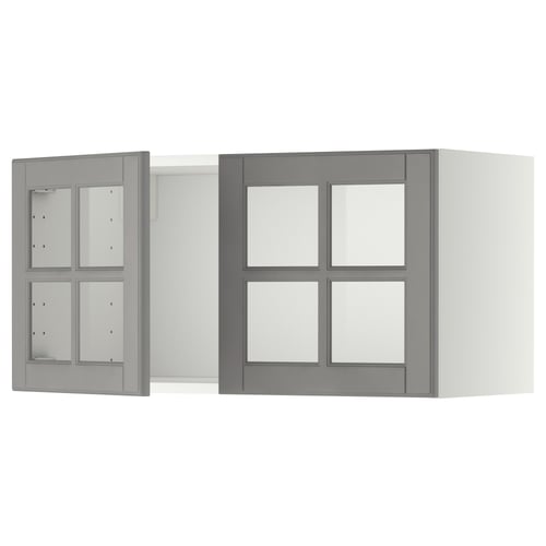 METOD Mueble mural, blanco/Bodbyn gris, 80x40 cm