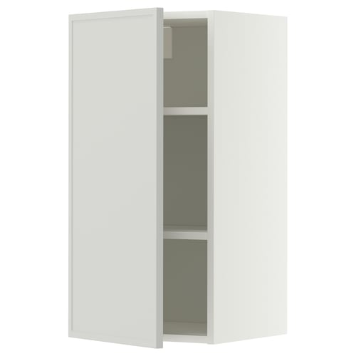 METOD Mueble mural con repisas, blanco/Aspudden gris claro, 40x80 cm