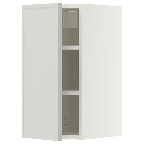 METOD Mueble mural con repisas, blanco/Aspudden gris claro, 30x60 cm