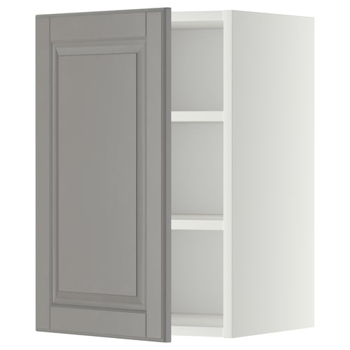 METOD Mueble mural con repisas, blanco/Bodbyn gris, 40x60 cm