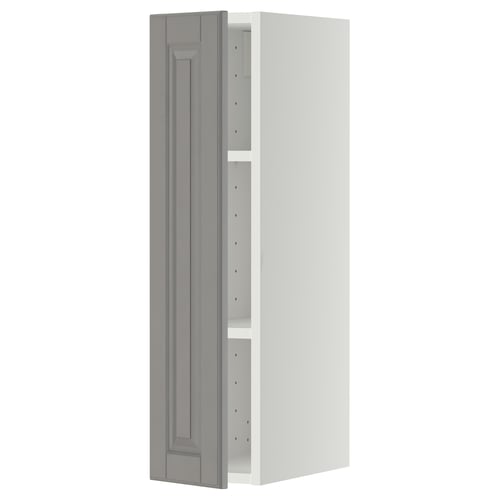 METOD Mueble mural con repisas, blanco/Bodbyn gris, 20x80 cm