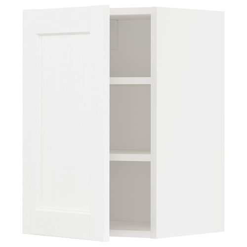 METOD Mueble mural con repisas, blanco Enköping/blanco efecto madera, 40x60 cm