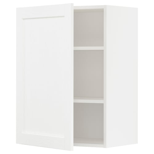 METOD Mueble mural con repisas, blanco Enköping/blanco efecto madera, 60x80 cm