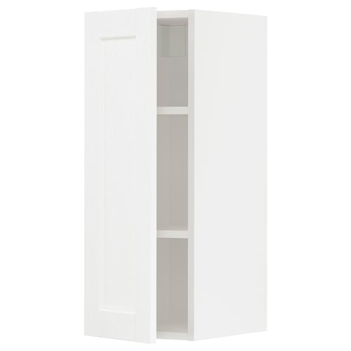 METOD Mueble mural con repisas, blanco Enköping/blanco efecto madera, 30x80 cm