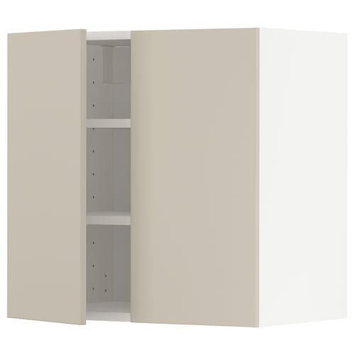 METOD Mueble mural con repisas, blanco/Havstorp beige, 60x60 cm