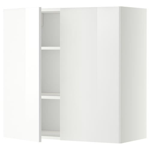 METOD Mueble mural con repisas, blanco/Ringhult blanco, 80x80 cm