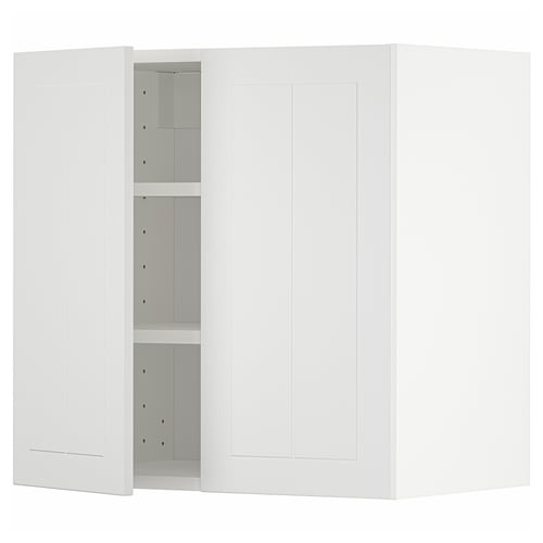 METOD Mueble mural con repisas, blanco/Stensund blanco, 60x60 cm