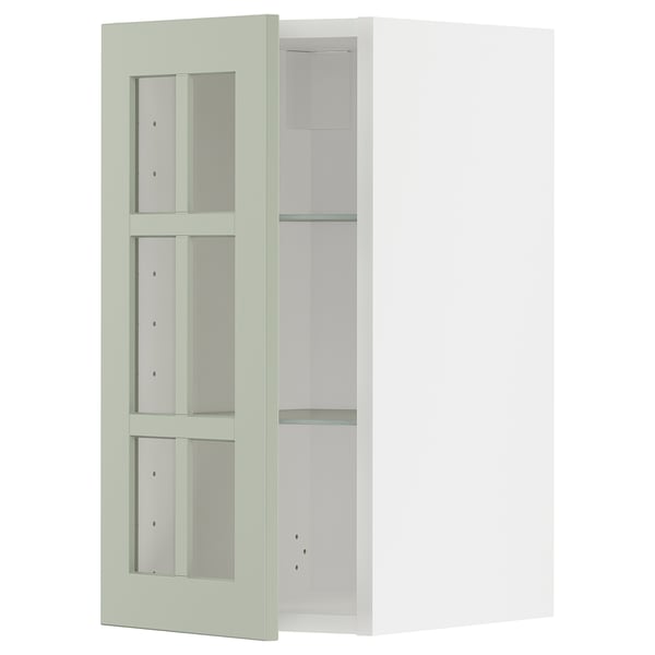METOD Mueble mural con repisas, blanco/Stensund menta, 30x60 cm