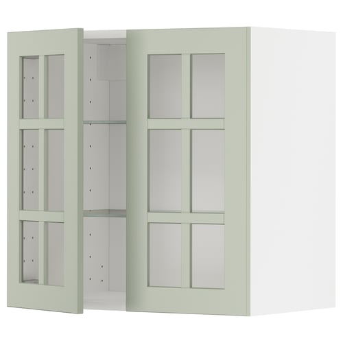 METOD Mueble mural con repisas, blanco/Stensund menta, 60x60 cm