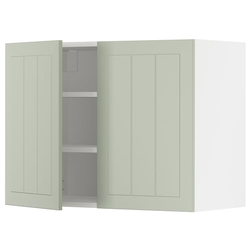 METOD Mueble mural con repisas, blanco/Stensund menta, 80x60 cm