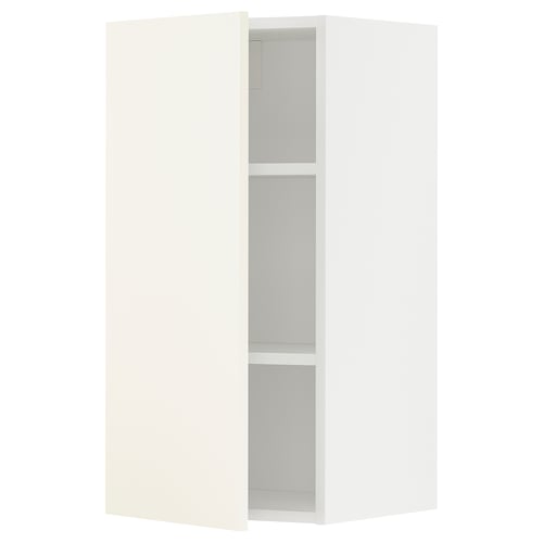 METOD Mueble mural con repisas, blanco/Vallstena blanco, 40x80 cm