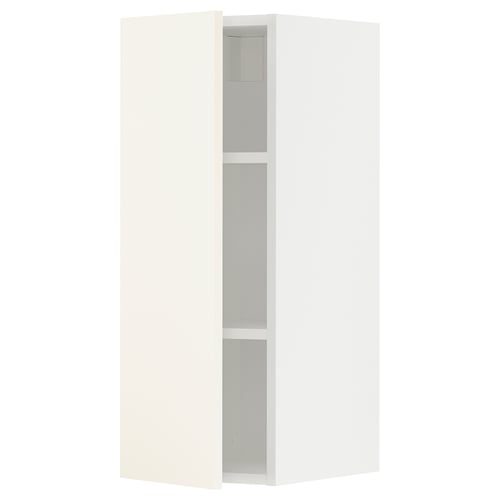 METOD Mueble mural con repisas, blanco/Vallstena blanco, 30x80 cm
