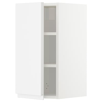 METOD Mueble mural con repisas, blanco/Voxtorp alto brillo/blanco, 30x60 cm