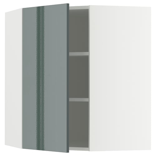 METOD Mueble mural esquinero con repisas, blanco/Kallarp, 68x80 cm
