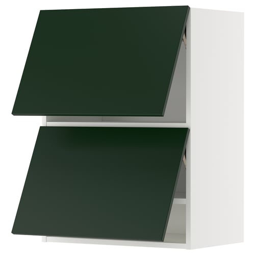 METOD Mueble mural horizontal, 2 puertas, blanco/Havstorp verde oscuro, 60x80 cm