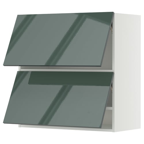 METOD Mueble mural horizontal, 2 puertas, blanco/Kallarp, 80x80 cm