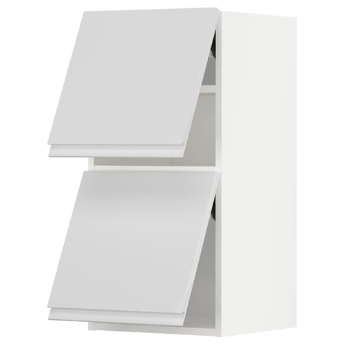 METOD Mueble mural horizontal, 2 puertas, blanco/Voxtorp alto brillo/blanco, 40x80 cm