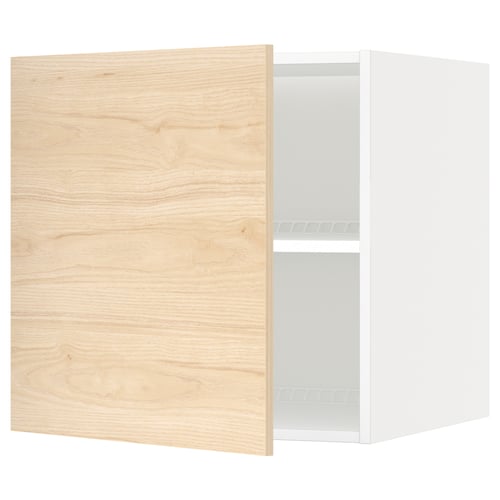 METOD Mueble mural superior, blanco/Askersund efecto fresno claro, 60x60 cm