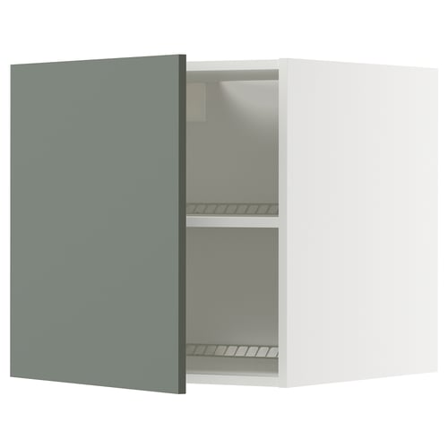 METOD Mueble mural superior, blanco/Nickebo verde grisáceo mate, 60x60 cm