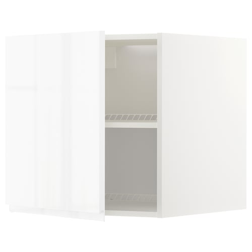 METOD Mueble mural superior, blanco/Voxtorp alto brillo/blanco, 60x60 cm