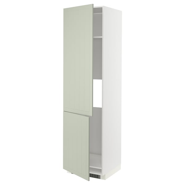 METOD Mueble para refrigerador, 2 puertas, blanco/Stensund menta, 60x60x220 cm