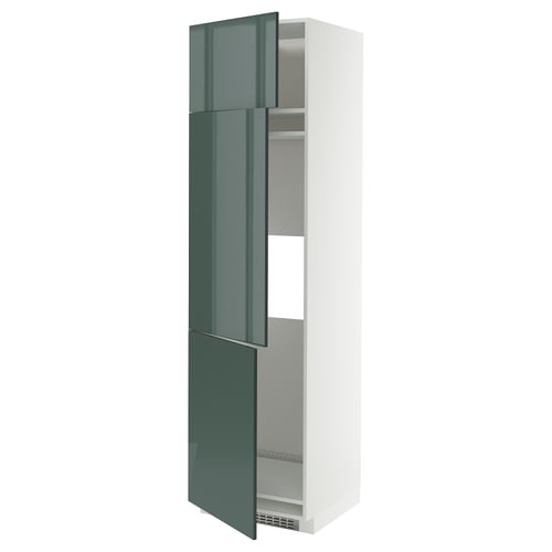 METOD Mueble para refrigerador, 3 puertas, blanco/Kallarp, 60x60x220 cm